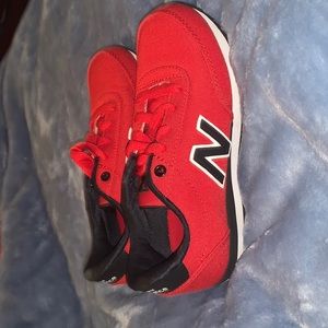 Red new balance shoes